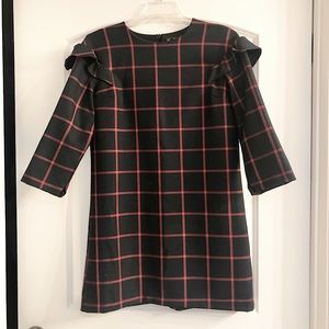 Zara Trafaluc collection window pane ruffle dress